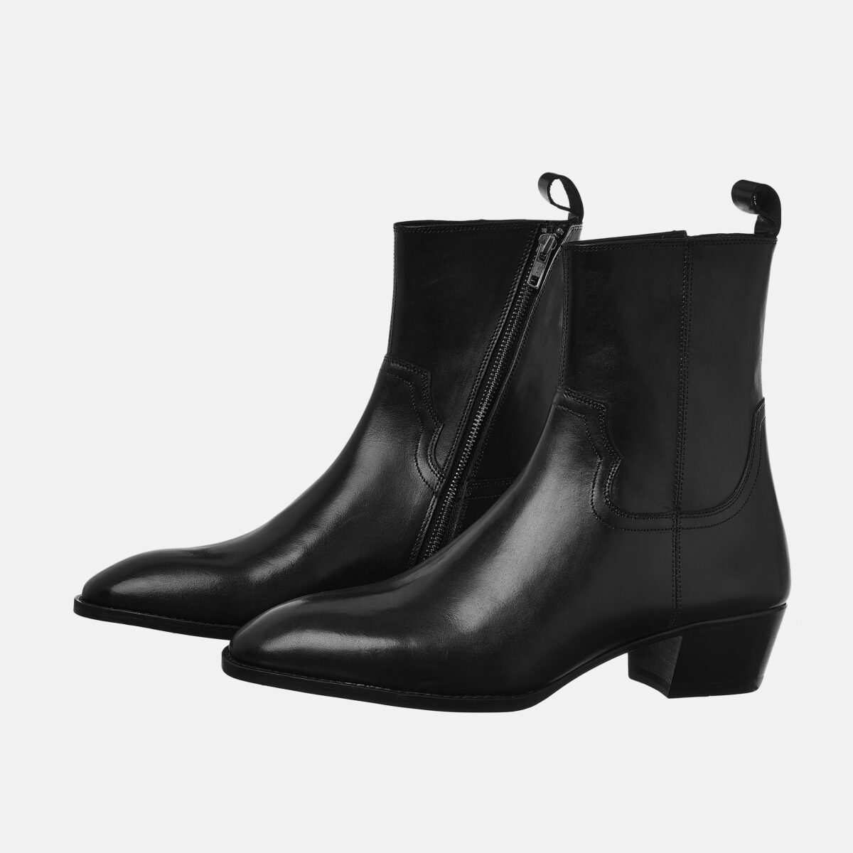Rowan Leather Zip Boots In Black Leather Zip Boots In Black SS2020 1 1